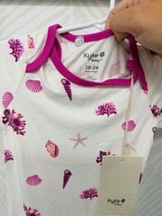 Kyte Baby Raspberry Seashell Bamboo Short Sleeve Bodysuit Beach