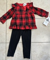 Rare Editions Toddler Girl Ruffle Holiday Plaid Legging Set. SZ 4T. NWT. $58.00.