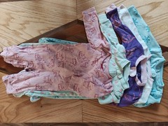 Lot of 5 Girl’s Baby Toddler One Piece Spring Fall Pajamas 6-9 Months
