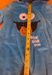 Sesame Street Cookie Monster Plush Hooded Mitten Snowsuit 6-9 Months Zip Up 2015