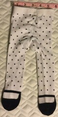 Pre-owned ~ Size 3-6 Months Baby Girls Black Spotted Tights with Decorated Feet!
