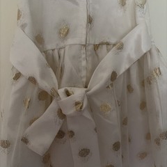 Special Occasion Summer Polka Dot Cream & Gold Dress Toddler 2 Sweet Heart Rose