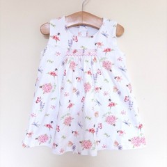 Baby Club Chic Floral Smocked Pima Cotton Dress White Garden Baby 12-18 Months