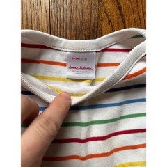 Hanna Andersson Girls Rainbow Stripe Organic Cotton Pocket Dress 3T 90cm