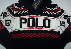 NWT Polo Ralph Lauren BLACK/WHITE/RED Cotton FAIR ISLE Sweater Toddler Boys 2/2T