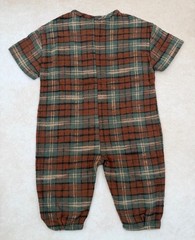 NWOT RYLEE + CRU Brown/Green Plaid Flannel Romper Size 6-12 Months