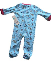 chickpea Unisex Blue Dog & Heart One Piece With Footsies ,0-3m., New With Tags