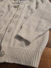 Vintage Baby Sweater Cardigan First Impressions Embroidered Flowers Button Up