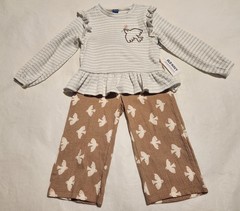 NWT Old Navy Bird Long Sleeve Top Flare Pants Outfit 18-24 Months Baby Girl