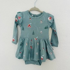 Kyte Baby Alpine Village Bodysuit Twirl Dress Romper 6-12m NWT