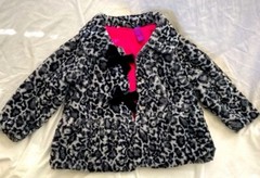 Green Dog Sherpa Coat – Grey Leopard Print Size: 24months