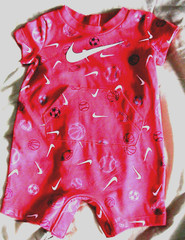 NIKE SPORTS BALLS ROMPER-RED*WHITE*GRAY & BLUE-SIZE NEWBORN-NEW WITH TAGS