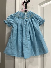 Remember Nguyen Blue Gingham Rubber Ducky Smocked Dress With Bloomers 3 Months
