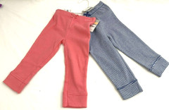 Carter’s 2-Pack Pants Set, Coral & Navy Striped, Elastic Waistband, 12 Months
