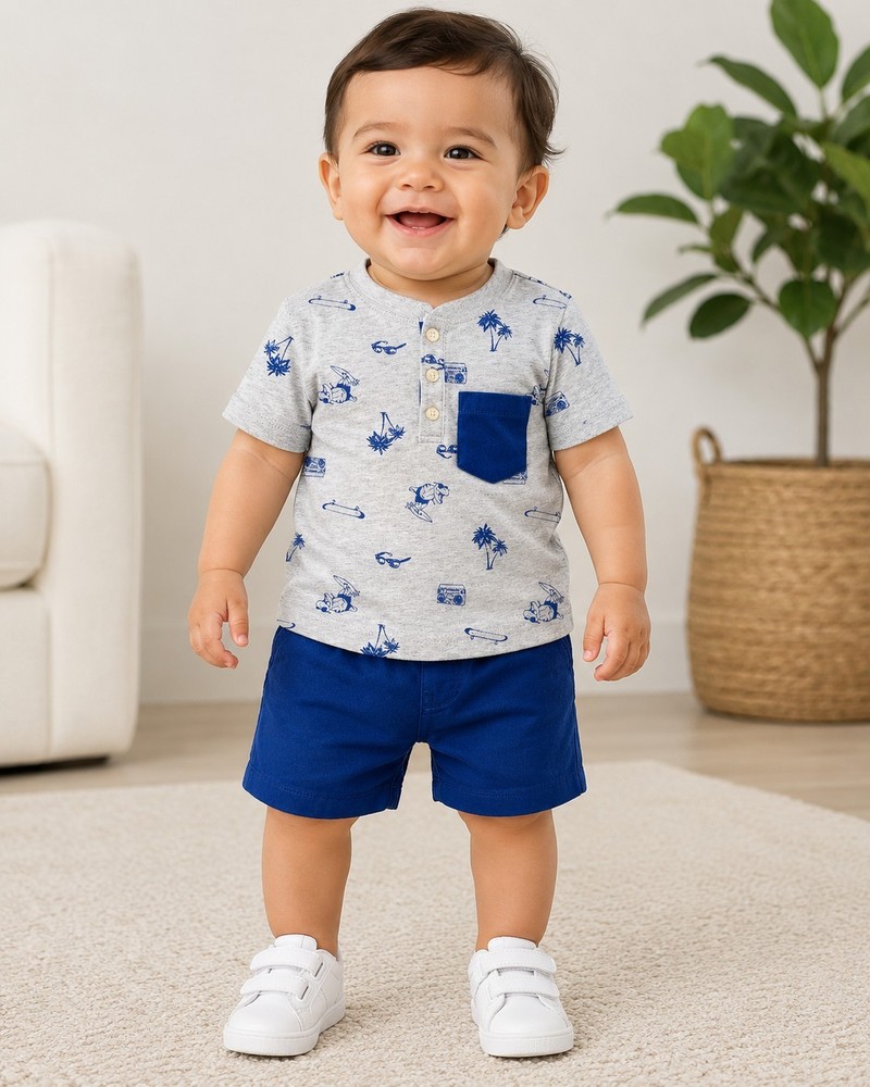 Carter’s Baby Boys’ 2-Piece T-Rex Beach Top & Shorts Set 12 Months