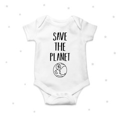 Save the Planet Baby Grow Eco Friendly Vegan Happy Baby Gifts