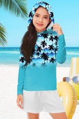 UV Protection Kids’ Long Sleeve Rashguard Shirt for Hiking Tropical Print 78