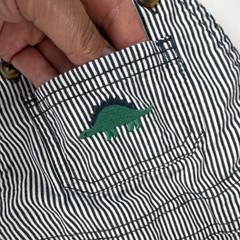 Just One You by Carter’s 12M Blue/White Striped Dinosaur Overall One-Piece