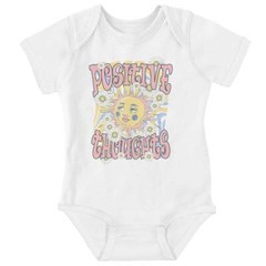 Boho Celestial Sun Face Positive Thoughts Baby Girls Infant Romper Newborn
