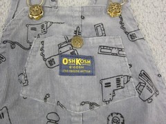OshKosh B’gosh Overalls Boy Size 5 Gray Corduroy Dungarees Made in USA