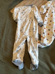 Baby Boy 9 Month Buttoned Footed Pajamas Fleece Carters Lot Of 3 Paws Duck Moose