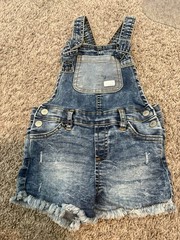 7 For All Mankind Shortalls Distressed Denim Overalls / Size 24M