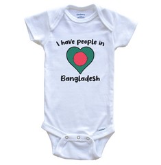 Bangladeshi Flag Heart I Have People In Bangladesh Baby Bodysuit