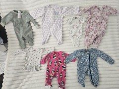 Newborn girls 7 Piece – sleepers bodysuits one piece Gerber CartersChild of mine