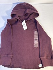 GAP Toddler’s Plum Waffle Knit Thermal Hoodie Size 2T NWT
