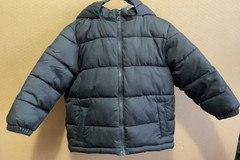 FADED GLORY BLACK WINTER COAT FULL ZIP HOODED YOUTH 24 MONTHS