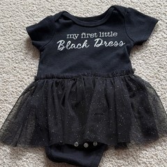 12M Girls Black Bodysuit Tulle Skirt “My First Little Black Dress”
