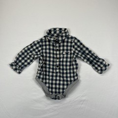Me & Henry One Piece Baby Toddler 9-12M Blue Plaid Preppy Long Sleeve Dressy