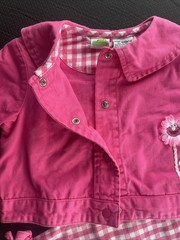 Rare Vintage Sesame Street Pink Gingham Elmo 2Piece Jacket Pants Set Long Sleeve