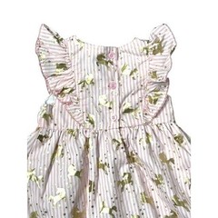 Penelope Mack Pink Stripe Ruffle Dress Gold Unicorns Print Princess Toddler 18M