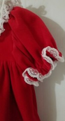 Vintage Y2K 1991 Broadway Kids Red Velour Velvet Dress Bow White Collar Lace 12M