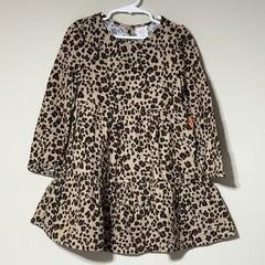 Toddler Girl Long Sleeve Cheetah Print Dress Size 5T. NWT! Elastic Cuff.