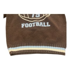 Boys SONOMA Football Touch Down Half Zip Long Sleeve Sweater Infants 18M Brown
