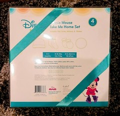 Disney Minnie Mouse Girl Take Me Home Set Hat Socks Mittens Sticker 0-3 months