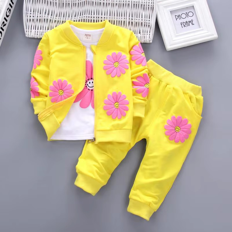 Cotton 3-Piece Outfit Set for Girls & Boys 0-4Y – Spring and Autumn 👶