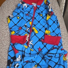 Old Navy 0-3M 2-Piece Set Mickey Mouse Coverall Bodysuit Full Zip Blue Gray
