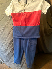 Carter’s Child of Mine 2-Piece Colorblock Henley Tee & Pants Set Boys 3T