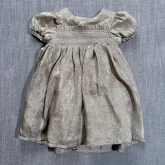 Tommy Bahama Baby Girls Gold Metallic Smocked Special Occasion Dress 18M