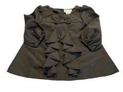 Ralph Lauren Dressy Black Formal Blouse with Bow & Ruffles Top Girl’s 9 Months