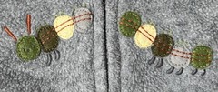 Vintage 2004 Gymboree “Garden Friends” 0/3 Gray Fleece Caterpillar Romper