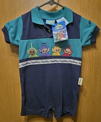 Teletubbies Vintage 18M Blue/Teal Collared Romper