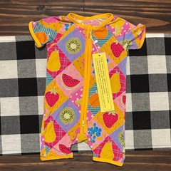 Fruit Print Bamboo zippie one piece 6-12 months new