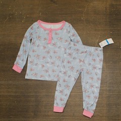 Max & Olivia Baby Girls Snug Fit 2-Piece Pajama Set Blue Multi 24M
