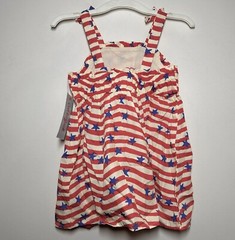 Toddler Girls’ Star Sleeveless Shoulder Dress – Cat & Jack Red/White/Blue 4T