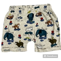 H&M Toddler Boys Safari Shorts Animal Print Elephants Tigers Zebras Cute