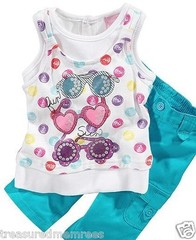 Nannette 2 Piece Sunglasses Shirt & Capri Pants Set ~ New With Tags MSRP $32.00